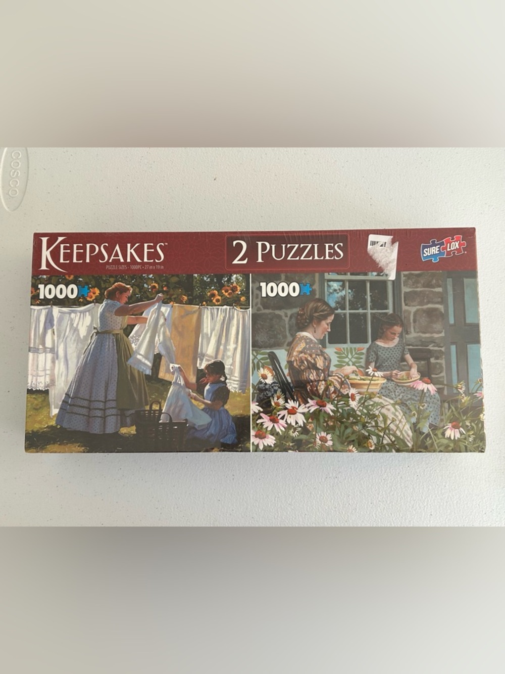 KEEPSAKE the Label Two 1000-Piece Puzzles - Brown White Floral Artwork